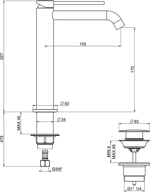 Смеситель для раковины Gattoni Circle Two 9146/91C0 хром