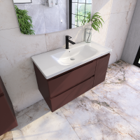 Тумба с раковиной Caprigo Forte 100 R подвесная, шоколад