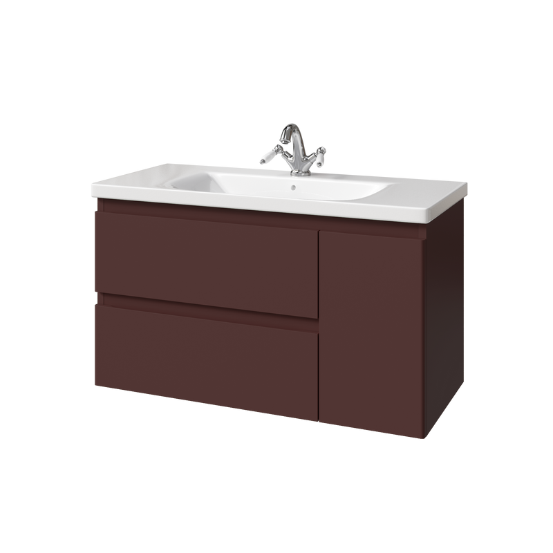 Тумба с раковиной Caprigo Forte 100 R подвесная, шоколад