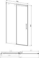 Душевая дверь в нишу Vincea Dice VDS-4D130CLB 130 см, профиль черный