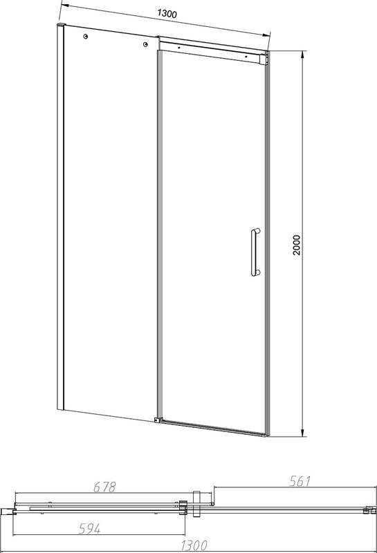 Душевая дверь в нишу Vincea Dice VDS-4D130CLB 130 см, профиль черный