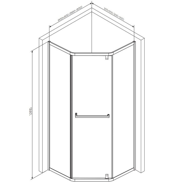 Душевой уголок AM.PM Gem W90G-405-9090-MT профиль матовый хром, стекло прозрачное