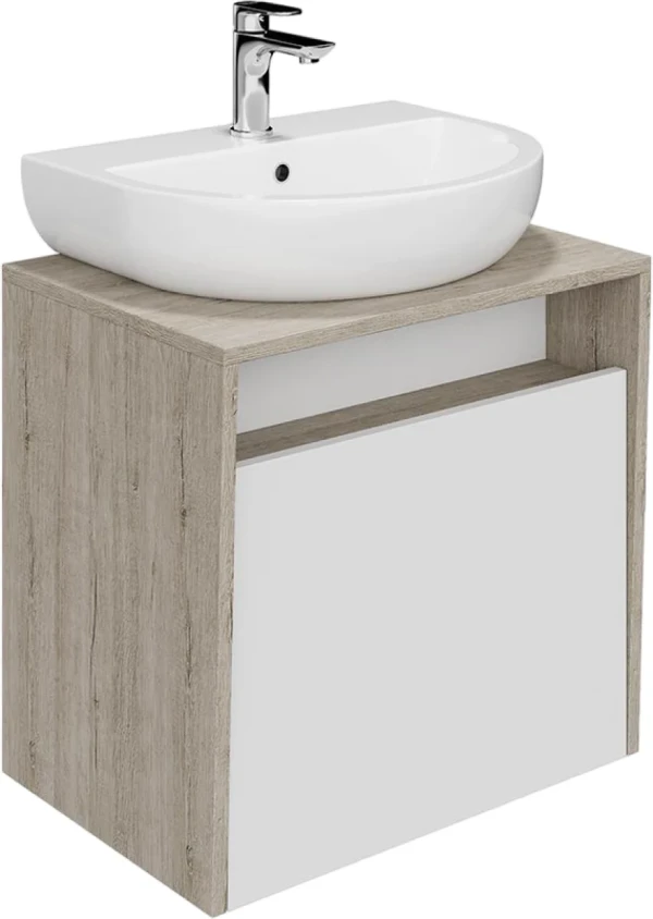 Тумба под раковину KERAMA MARAZZI Pro 60 подвесная, белый, дуб орегон