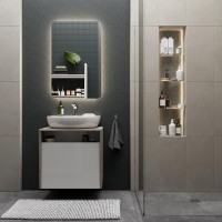 Тумба под раковину KERAMA MARAZZI Pro 60 подвесная, белый, дуб орегон