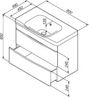 Мебель для ванной комнаты AM.PM Like 80 подвесная, белый глянец