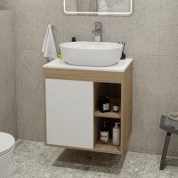 Тумба с раковиной Teymi Nura 60 дуб эврика, матовая белая, раковина Solli 48