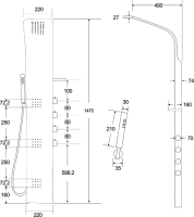 Душевая панель Ceruttispa Bella B CT9254 черная матовая