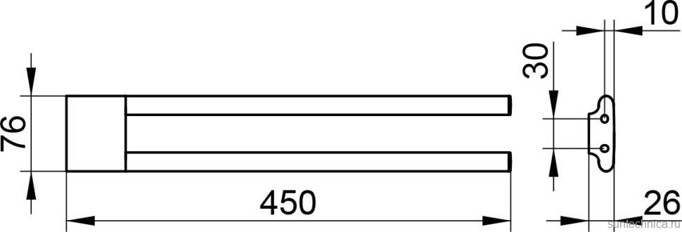Держатель для полотенец Keuco Edition 400 11518 шлифованный черный титан