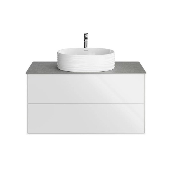 Тумба под раковину без столешницы KERAMA MARAZZI Plaza Modern 100 подвесная, с ящиками, белая