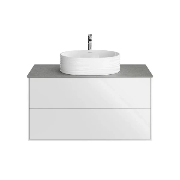 Тумба под раковину без столешницы KERAMA MARAZZI Plaza Modern 100 подвесная, с ящиками, белая
