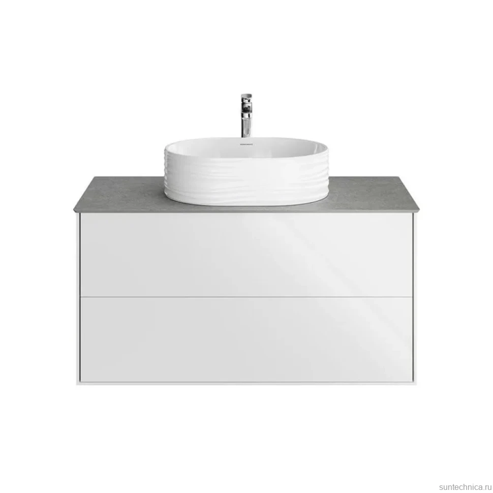 Тумба под раковину без столешницы KERAMA MARAZZI Plaza Modern 100 подвесная, с ящиками, белая