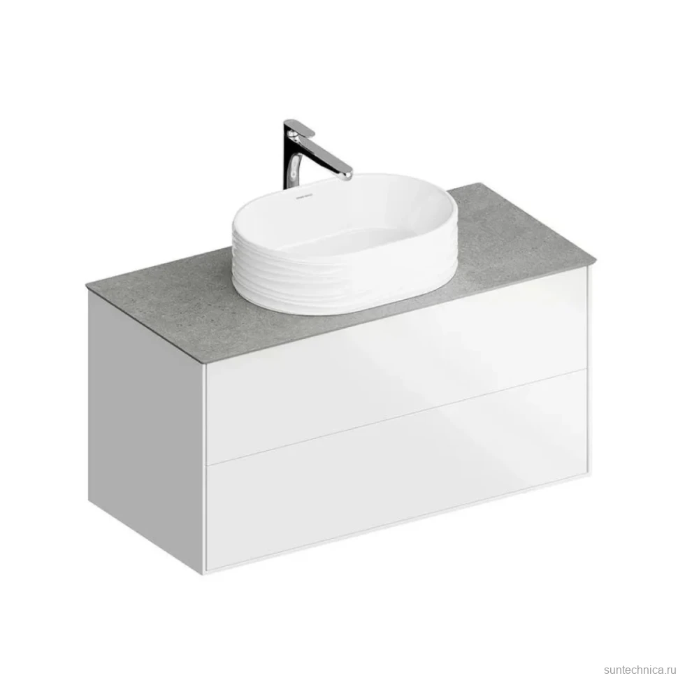 Тумба под раковину без столешницы KERAMA MARAZZI Plaza Modern 100 подвесная, с ящиками, белая