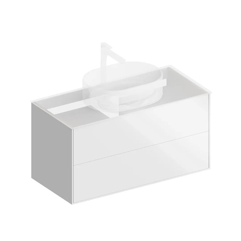 Тумба под раковину без столешницы KERAMA MARAZZI Plaza Modern 100 подвесная, с ящиками, белая