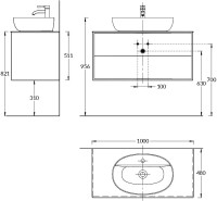 Тумба под раковину без столешницы KERAMA MARAZZI Plaza Modern 100 подвесная, с ящиками, белая