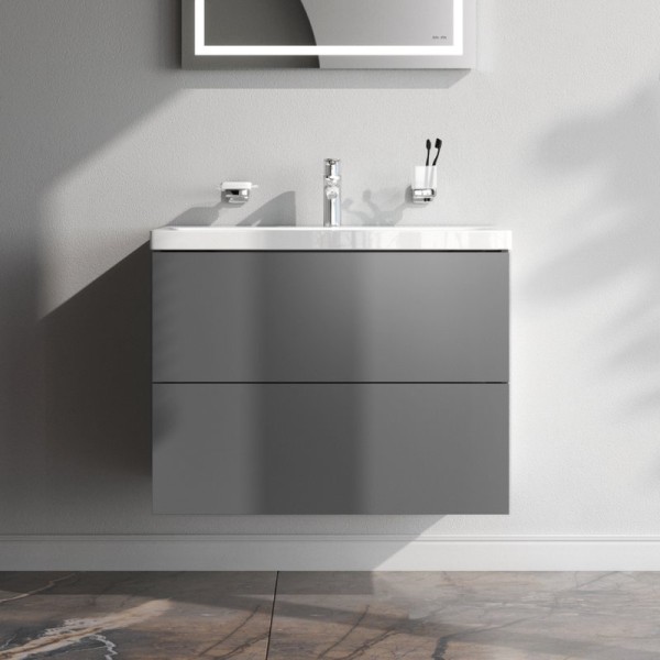 Тумба под раковину без столешницы AM.PM Gem 75 графит матовый, подвесная, с 2 ящиками