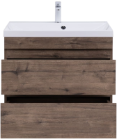 Тумба под раковину без столешницы Aquanet Нота new 75 подвесная, дуб веллингтон табак