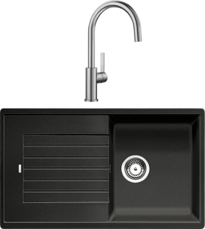 Комплект Мойка Blanco Zia 5S 520511 антрацит + Смеситель Candor 523120