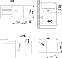 Комплект Мойка Blanco Zia 5S 520511 антрацит + Смеситель Candor 523120 Комплект Мойка Blanco Zia 5S 520511 антрацит + Смеситель Candor 523120