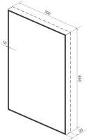 Зеркало Wellsee 7 Rays’ Spectrum 70х85 с подсветкой, черное
