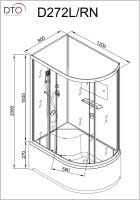 Душевая кабина DTO D D272R профиль хром, стекло матовое