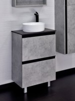 Мебель для ванной комнаты Comforty Эдинбург 60Н напольная, светлый бетон, с раковиной 9111
