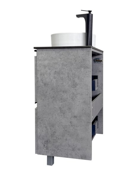 Мебель для ванной комнаты Comforty Эдинбург 60Н напольная, светлый бетон, с раковиной 9111