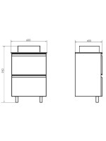 Мебель для ванной комнаты Comforty Эдинбург 60Н напольная, светлый бетон, с раковиной 9111
