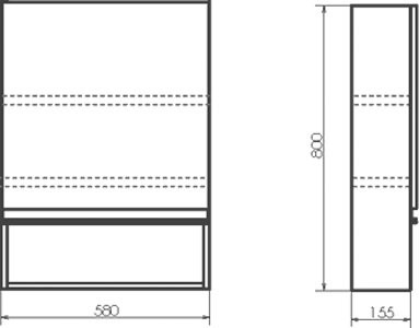Мебель для ванной комнаты Comforty Эдинбург 60Н напольная, светлый бетон, с раковиной 9111