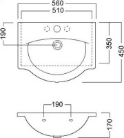 Раковина Hatria Sophie Y0HG01 56 см, белая