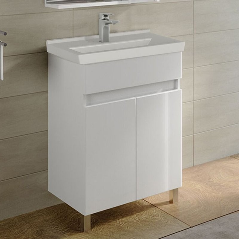 Тумба под раковину без столешницы SanStar Квадро 50 напольная, белая