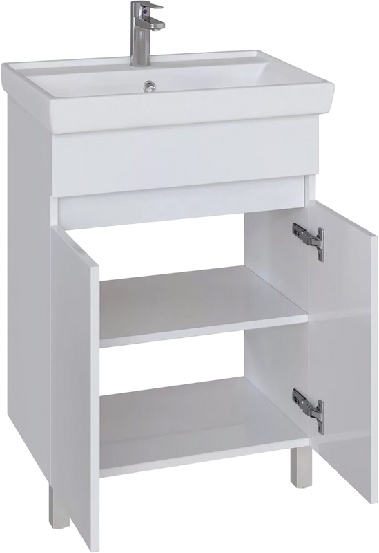 Тумба под раковину без столешницы SanStar Квадро 50 напольная, белая