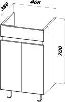 Тумба под раковину без столешницы SanStar Квадро 50 напольная, белая