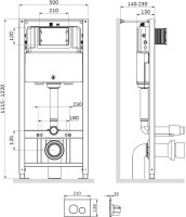Комплект Унитаз подвесной AM.PM Awe C111700SC с микролифтом + Инсталляция Pro I012704.9038 с клавишей Pro L, черный матовый