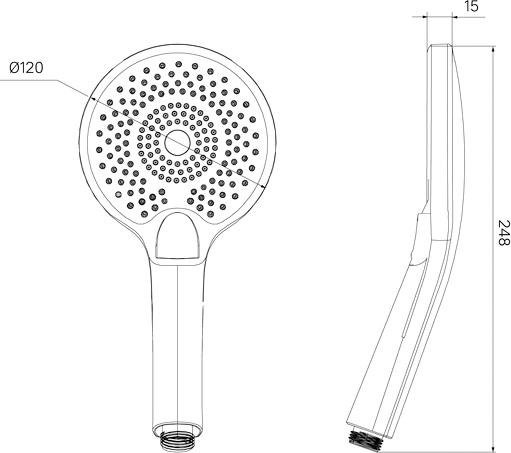 Душевая лейка IDDIS Optima Home OPH12BPi18 черная матовая