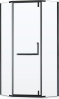Душевой уголок RGW Hotel HO-081-B 100х100х195 см, профиль черный, стекло прозрачное