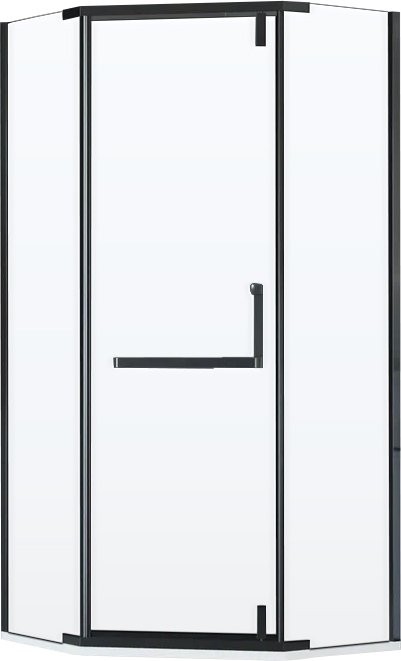 Душевой уголок RGW Hotel HO-081-B 100х100х195 см, профиль черный, стекло прозрачное