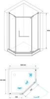 Душевой уголок RGW Hotel HO-081-B 100х100х195 см, профиль черный, стекло прозрачное