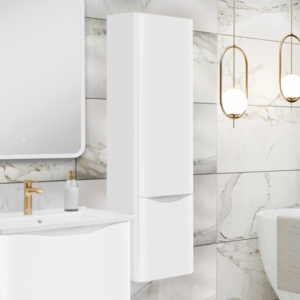 Шкаф пенал для ванной Runo Тоскана белый