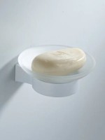 Мыльница Shevanik SG5703C стеклянная, белая