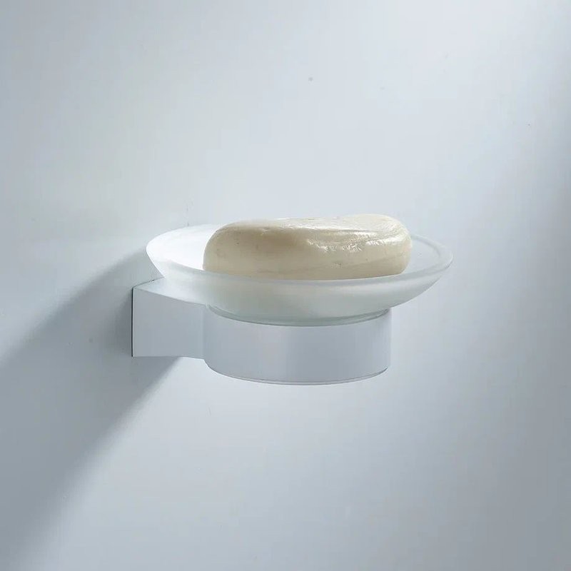 Мыльница Shevanik SG5703C стеклянная, белая