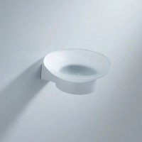 Мыльница Shevanik SG5703C стеклянная, белая