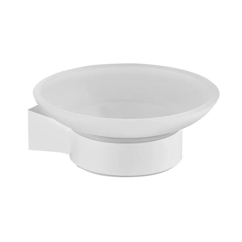 Мыльница Shevanik SG5703C стеклянная, белая