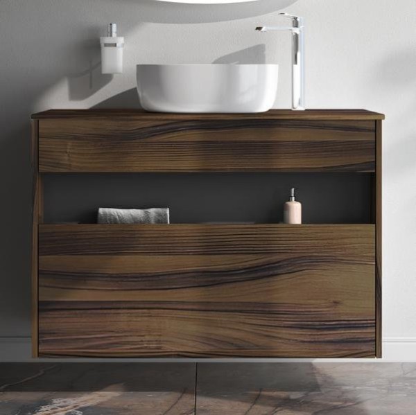 Тумба с раковиной AM.PM Func 100 дуб крафт, со столешницей, раковина M8FWCC30430WG