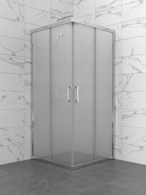 Душевой уголок Triton Фикс 90x90 см, без поддона, профиль хром, стекло вельвет