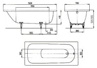 Стальная ванна Kaldewei Advantage Saniform Plus 362-1 160x70 см, пристенная, на ножках