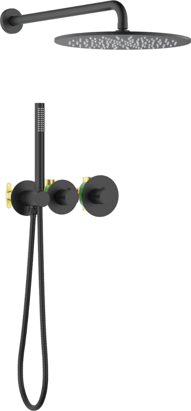 Душевой комплект Timo Saona SX-2359/03SM С ВНУТРЕННЕЙ ЧАСТЬЮ, с термостатом, черный