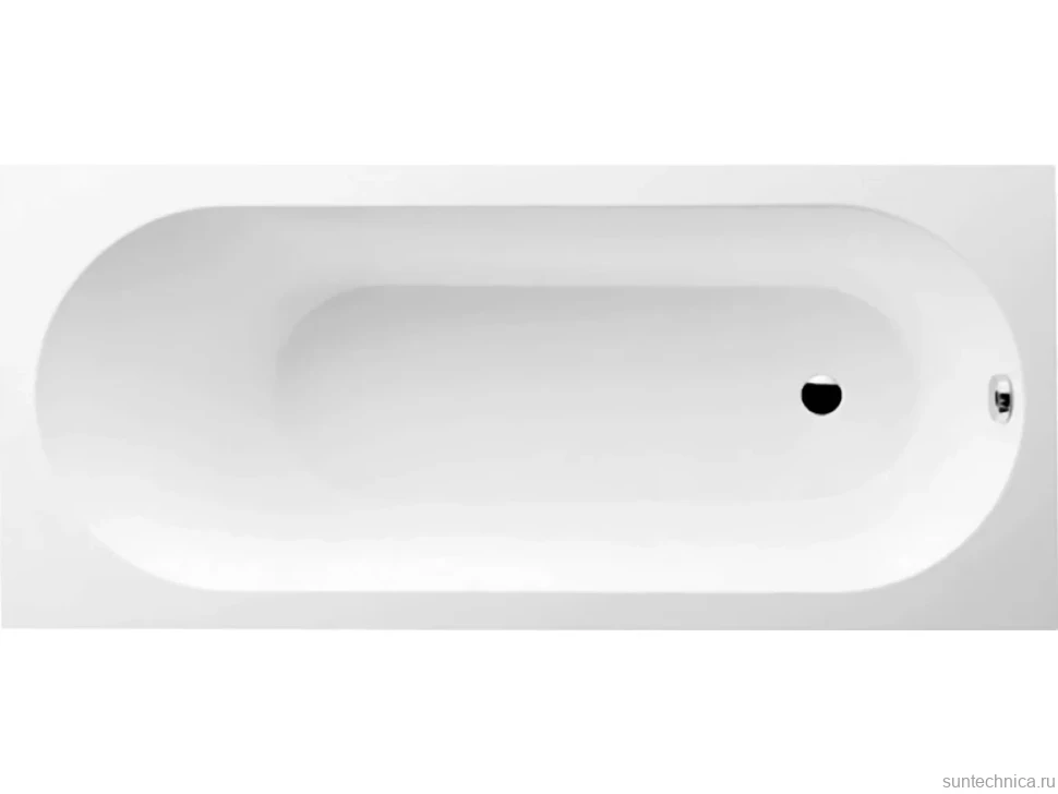 Акриловая ванна Villeroy & Boch Oberon UBQ160OBE2V-01 160x75 см, встраиваемая, цвет альпийский белый, на ножках