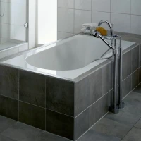 Акриловая ванна Villeroy & Boch Oberon UBQ160OBE2V-01 160x75 см, встраиваемая, цвет альпийский белый, на ножках