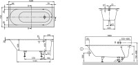 Акриловая ванна Villeroy & Boch Oberon UBQ160OBE2V-01 160x75 см, встраиваемая, цвет альпийский белый, на ножках