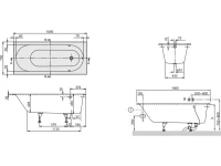Акриловая ванна Villeroy & Boch Oberon UBQ160OBE2V-01 160x75 см, встраиваемая, цвет альпийский белый, на ножках